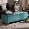 Baxton Studio Hannah Teal Blue Velvet Upholstered Tufted Storage Ottoman Bench 160-9933 - alternate 10
